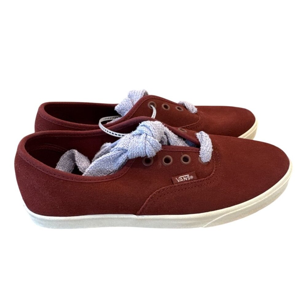 Vans Suede Sneakers Men’s 6 Women’s 7.5 Burgundy/White Canvas Lace-Up Shoes